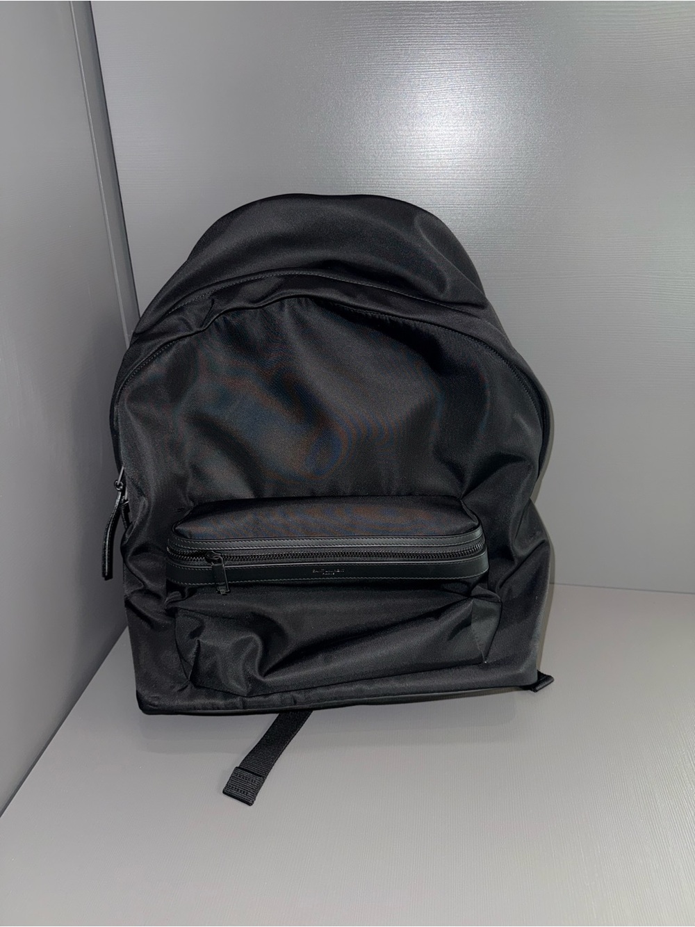 Yves Saint Laurent Black City Leather-Trimmed Canvas Backpack